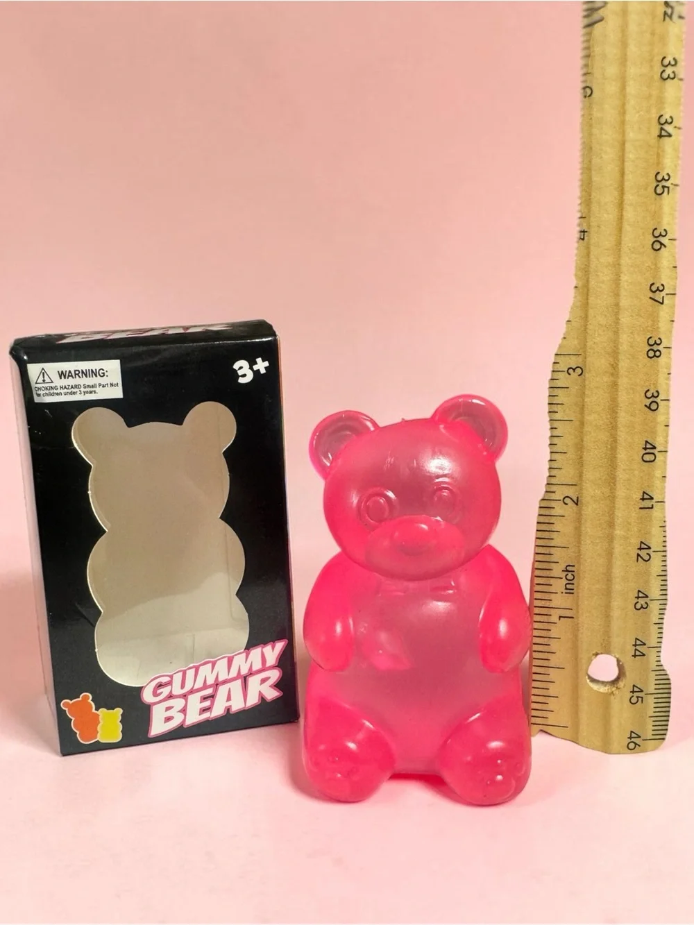 Set of 4 Squishy Sensory Gummy  Bears - Blue, Pink, Yellow, Purple